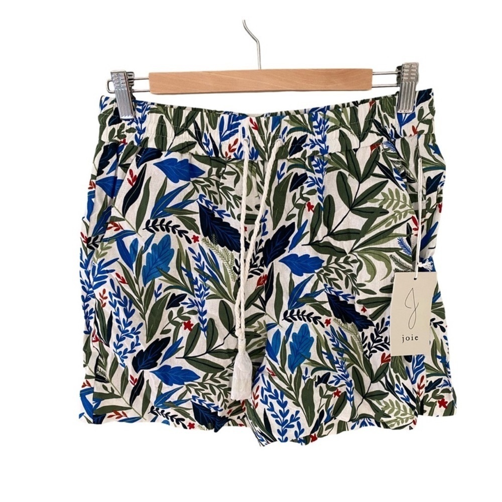 Joie Linen Blend Floral Tropical Print Pull On Shorts NWT Size 2